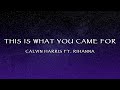 Calvin Harris Ft. Rihanna - This Is What You Came For (Lyrics)