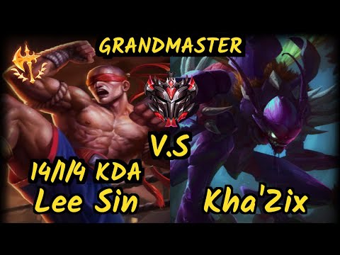 M19 Kreox (LEE SIN) vs KHA'ZIX - 14/1/4 KDA JUNGLE GAMEPLAY - EUW Ranked GRANDMASTER