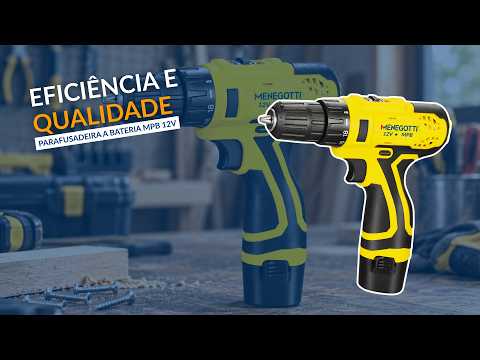 Parafusadeira 3/8Pol 12V com Bateria 1,3Ah e Carregador Bivolt MPB-12 MENEGOTTI-40790116 - Vídeo