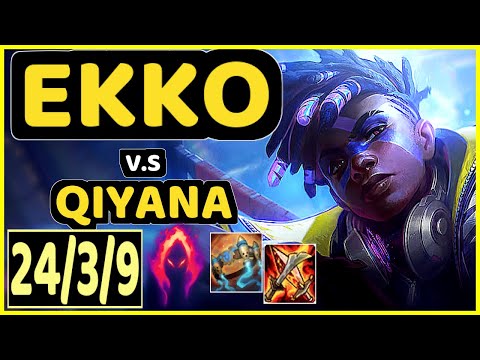 LAMABEAR (EKKO) vs QIYANA - 24/3/9 KDA JUNGLE CHALLENGER GAMEPLAY - EUW
