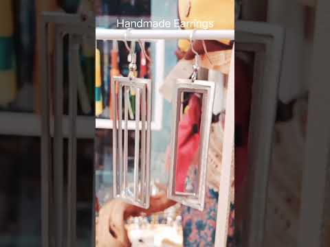 Handmade Earrings by Ivaya | ArtiCraft Store | Recycled stainless surgical-steel Elegant Rectangle