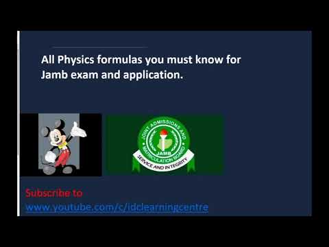 All Physics formulas you must know for  JAMB exam 2023/2024
