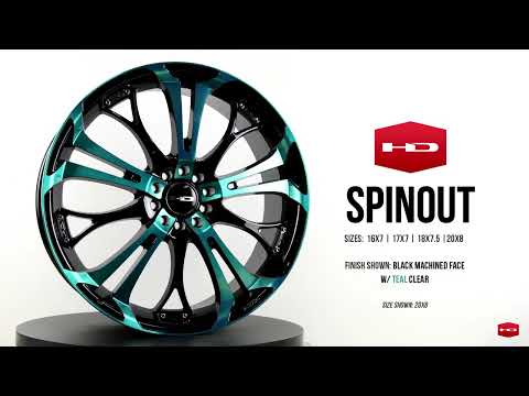 Hd Rims Logo HD Wheels Spinout 17x7 +40 5x100/5x114.3mm 73.1mm Gloss Teal&BK/Machin ...
