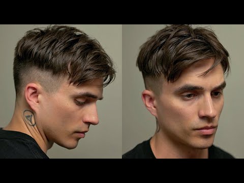 EASY MESSY Textured Hairstyle + Mid Skin Fade for Men...