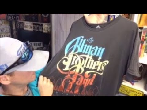 Thrift store and garage sale flips on eBay selling a vintage Allman Brothers t-shirt & Nike air hat