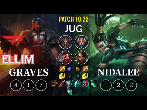 T1 Ellim Graves vs Nidalee Jungle - KR Patch 10.25