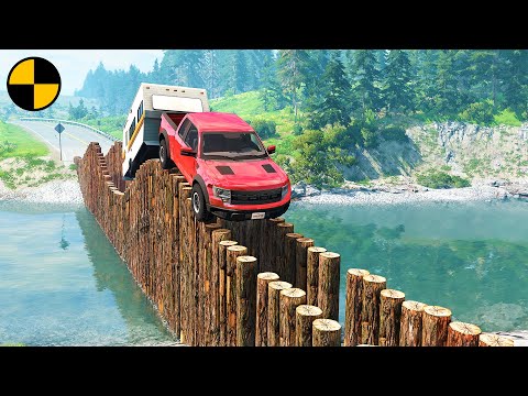 Cars vs Impossible Log Bridge 😱 BeamNG.Drive