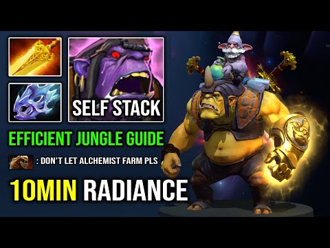 10MIN RADIANCE Ultimate Jungle & Self Stack Guide No Support Need Always Top 1 Gold Alchemist Dota 2