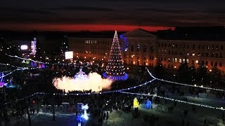 Томск засиял новогодними огнями: видео с квадрокоптера