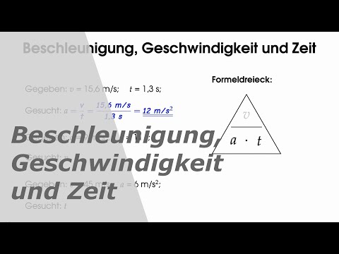 Zusammenhang zwischen Beschleunigung, Geschwindigkeit und Zeit