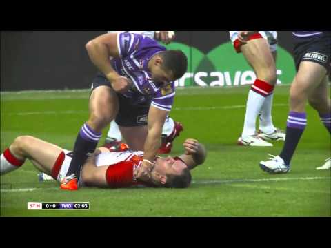 Ben Flower Brutally Attacks Lance Hohaia and gets sent off in Rugby Super League Grand Final