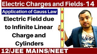 Electric Charges and Fields 14 | Electric Field due to Infinite linear Charge and Cylinders JEE/NEET