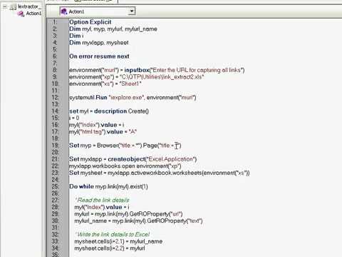 Excel Automation QTP On Error QTP Broken Links Ordinal Identifier