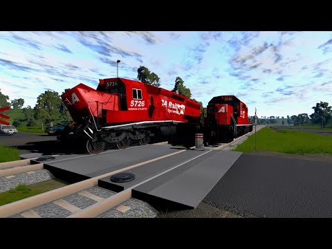 Trains vs Bollards – BeamNG.Drive