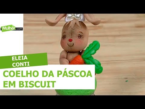 Coelho da páscoa em biscuit - Eleia Conti - 08/02/2019