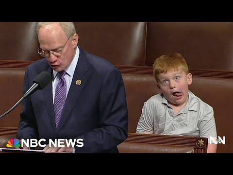 國會議員的 6 歲兒子在眾議院搶盡風頭 (6-year-old son of congressman steals show on House floor)