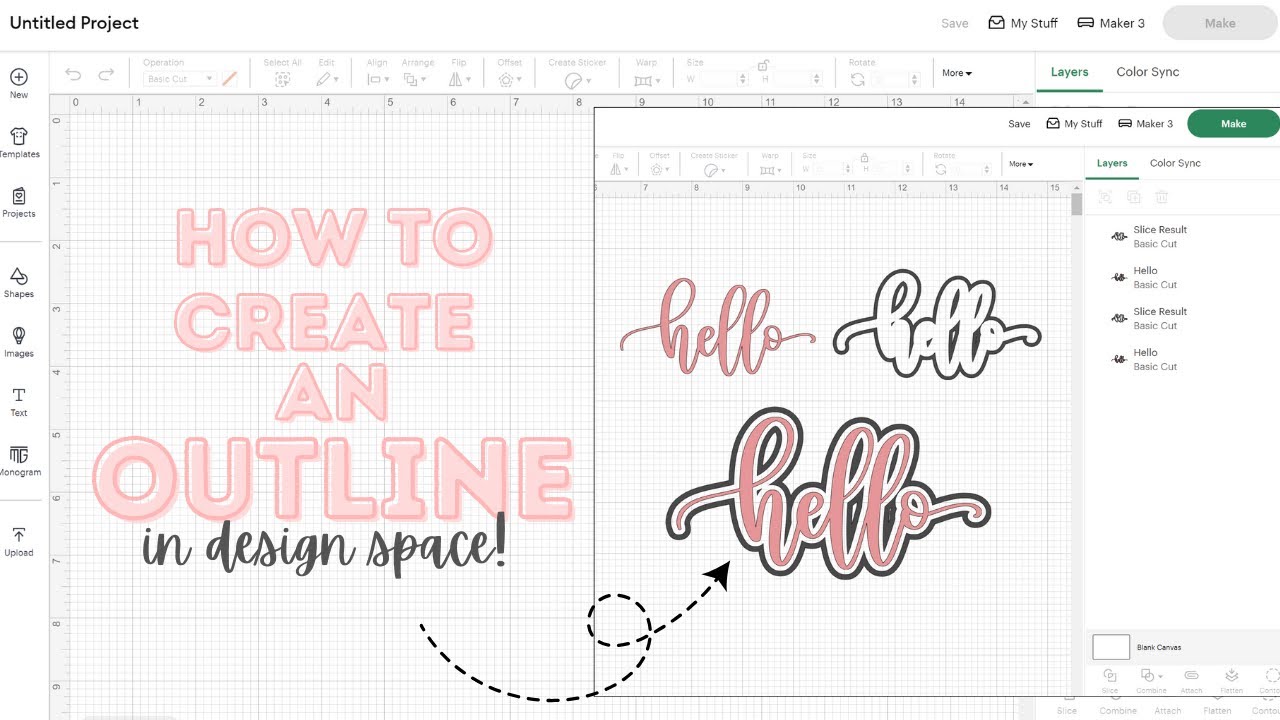 How to make an Outline in Cricut Design Space |  Cricut Design Space for Beginners 2025