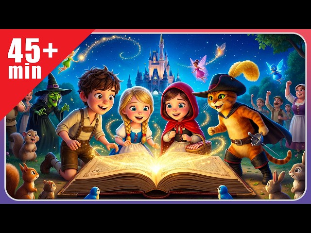 Bedtime Fairy Tales Compilation ✨ 45-Min | Puss in Boots, Little Red Riding Hood, Hansel and Gretel SDDEFAULT Thumbnail