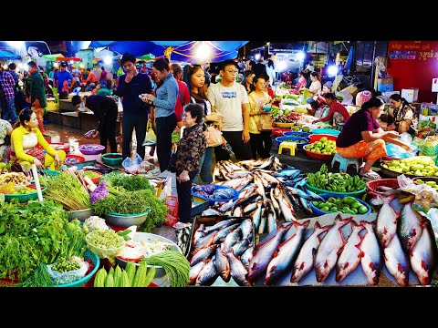 Food Rural TV, Cambodian Food Market Tour, Vegetables, fruit, fish, & more, Routine food & lifestyle