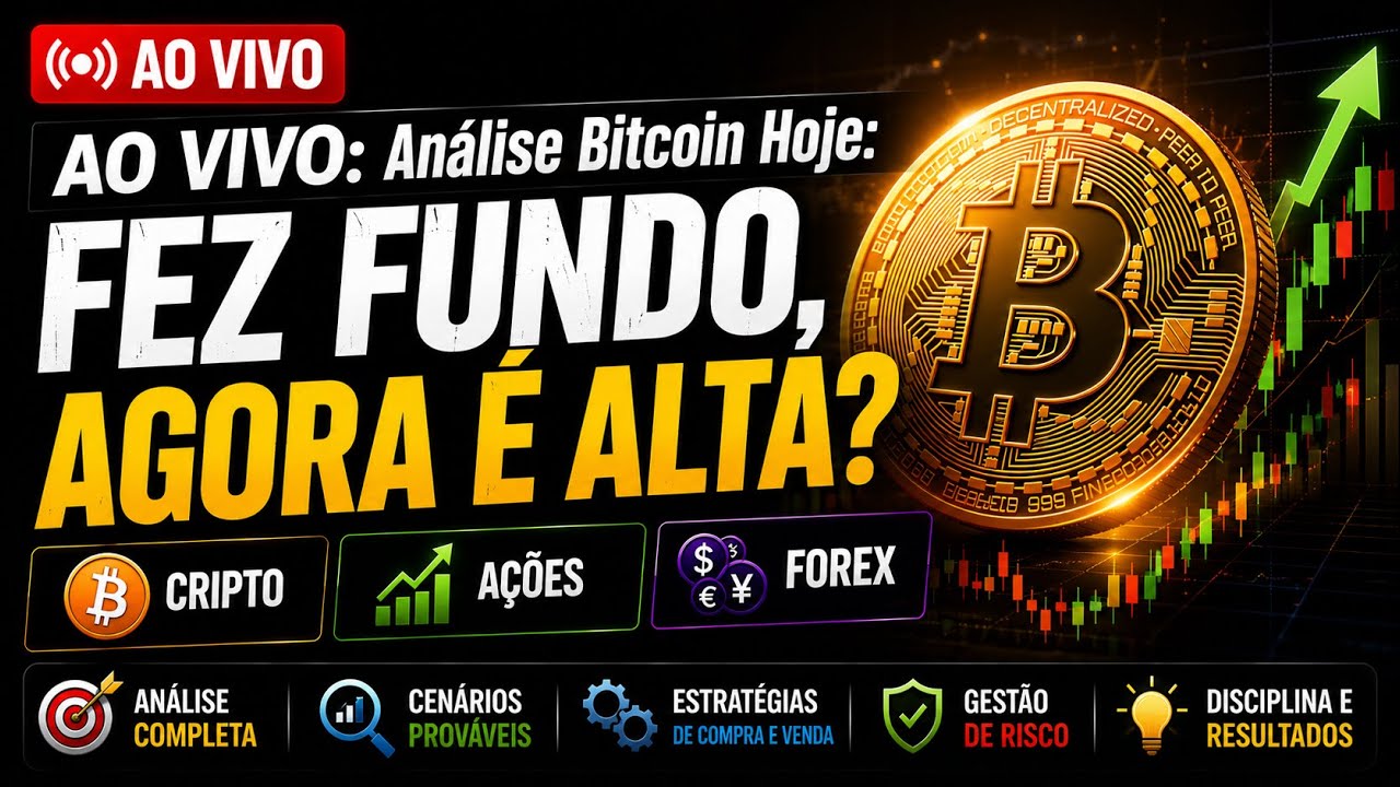 AO VIVO: Bitcoin fez fundo? Análise completa - Cripto Ações e Forex
