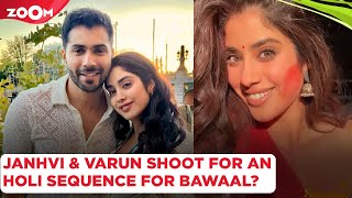 Janhvi Kapoor & Varun Dhawan shoot for a Holi sequence for their film Bawaal?