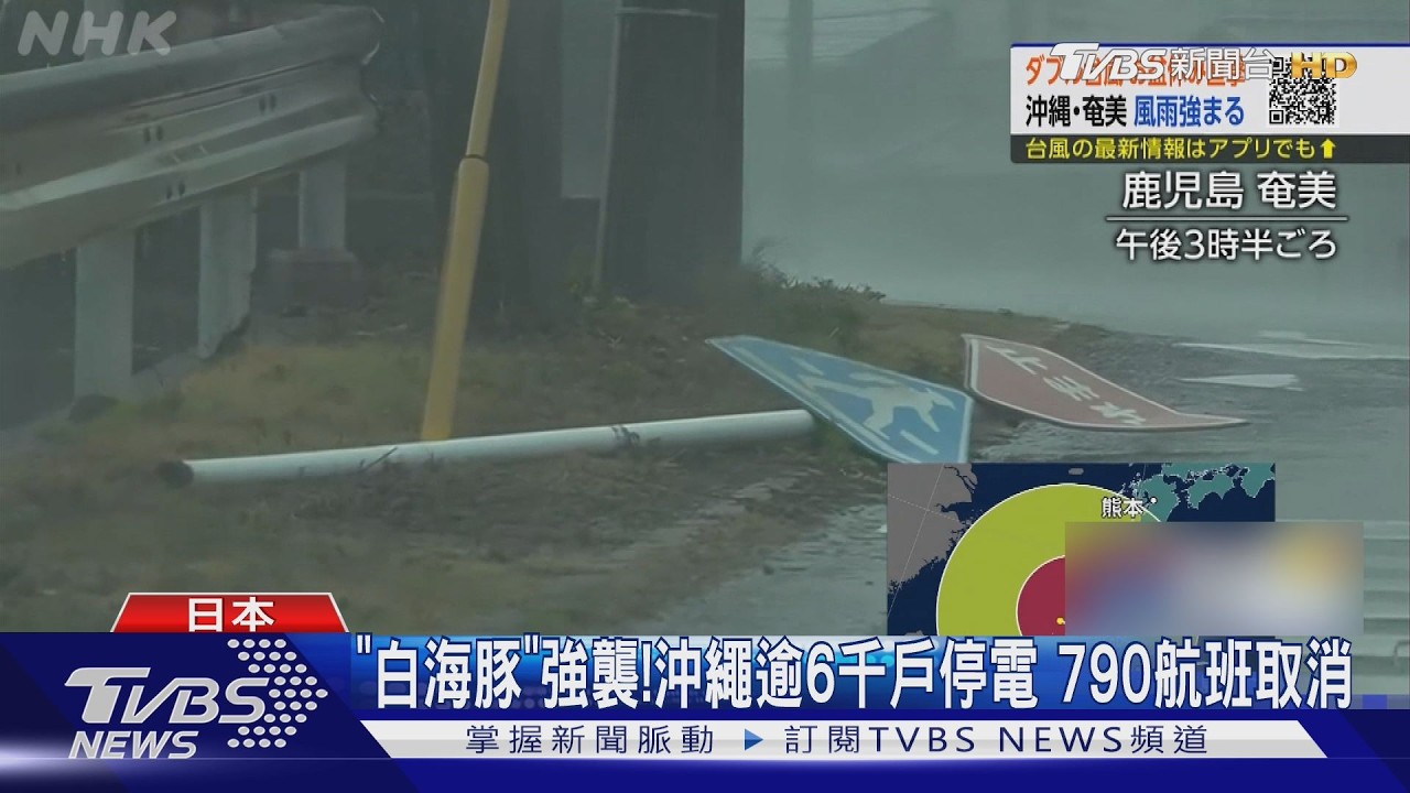「白海豚」強襲沖繩奄美!逾6千戶停電 790航班取消