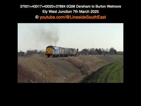 37501+37884 Ely West Junction on the 7th March 2025  #37501