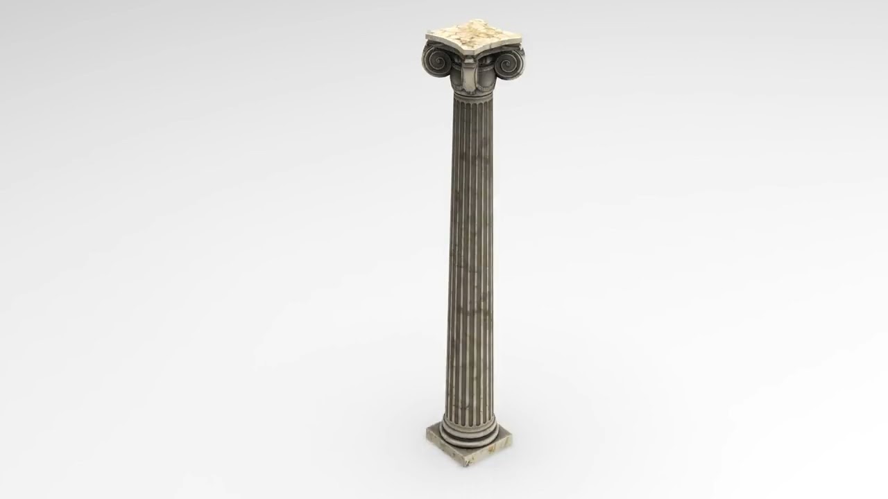 Low Poly Ionic Column 45 Angle Roman Marble Architectural 3D Modell