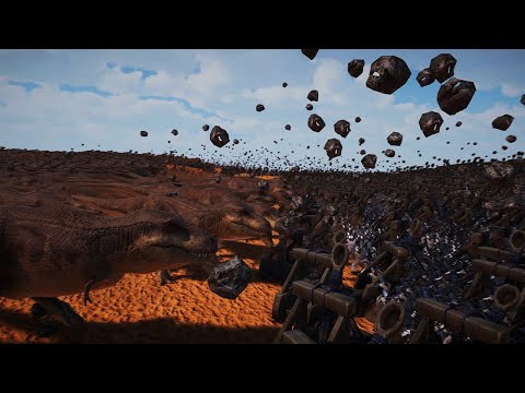 A 4 MILLION Medieval Army VS 100.000 T-Rex ! Ultimate Epic Battle Simulator 2 - UEBS 2