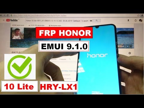 Honor 10 lite FRP HRY-LX1 emui 9.1.0 Как удалить Google аккаунт