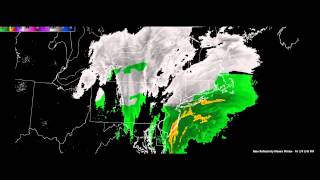24 Hour Radar Loop of the February 8-9, 2013 Nor'Easter Winter Storm Nemo