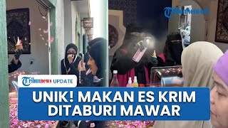 Sensasi Unik Makan Es Krim Viral di Madinah, Ditaburi Kelopak Mawar hingga Disemprot Wewangian