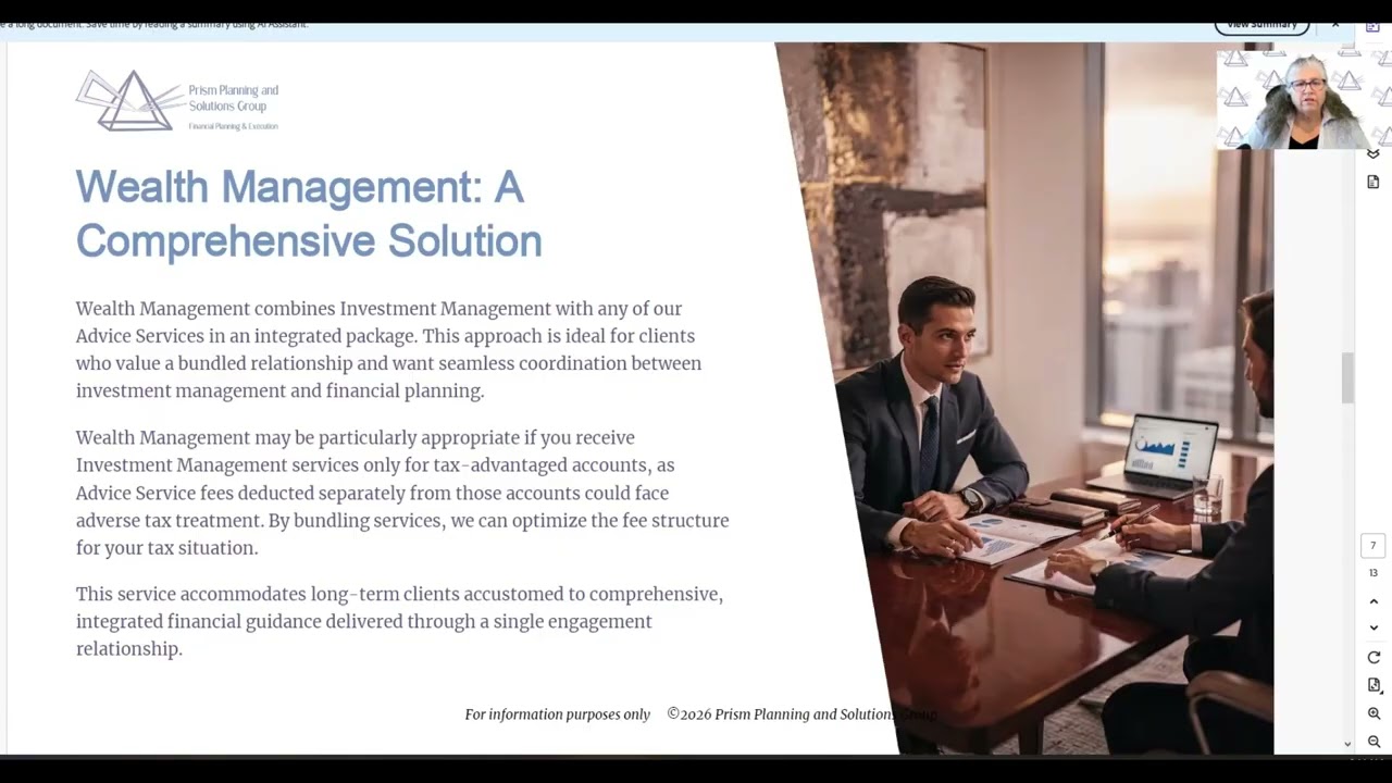 Prism's Updated Services and Fees for Existing Clients