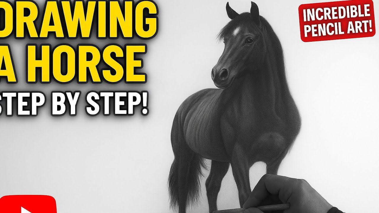 "Unbelievable Realism! Drawing a Horse with Just Pencil ✍️ | Drawing in Progress"
