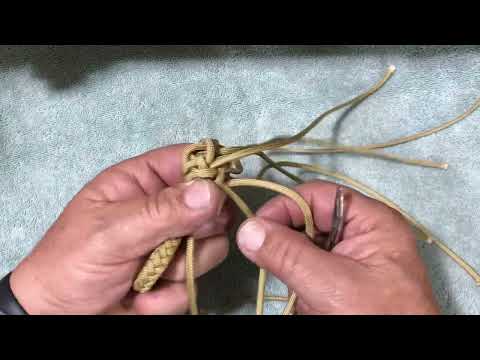 Tying a knot on a Honda.