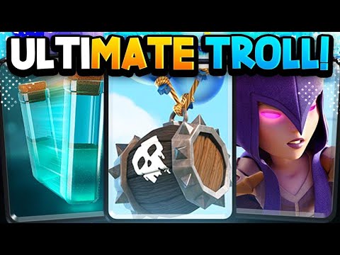 ULTIMATE TROLL!! WITCH CLONE + SKELETON BARREL IS UNSTOPPABLE- SUPERCELL CLASH ROYALE