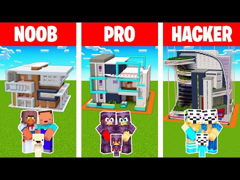Epic Minecraft Build Battle: NOOB vs PRO vs HACKER