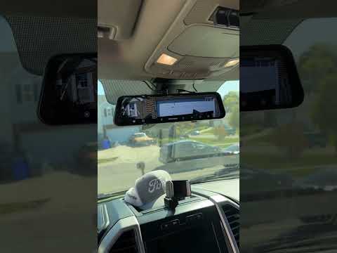 Rear mirror camera in 19 f250 #diesel #powerstroke #mirrorcamera #dashcamera