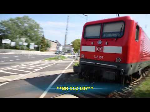 Dosto RE mit BR 112 am BÜ in Anklam Meckl. / Vorp. 2019