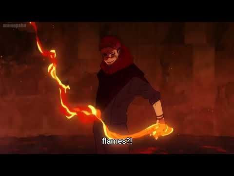 Sukuna uses Divine Flame official Open against Jogo flame attack - Fuga Open Technique New technique