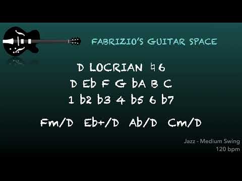 D Locrian ♮6 (Modes of the harmonic minor scale) - Backing Track