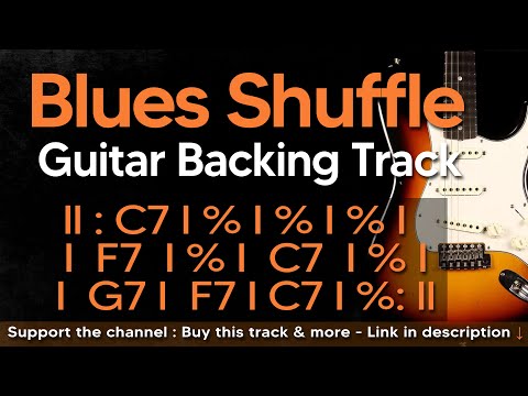 Blues Shuffle Guitar Backing Track Jam in C