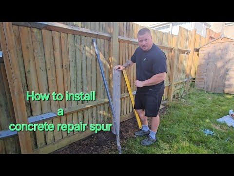 How to install a concrete repair post on your fence.