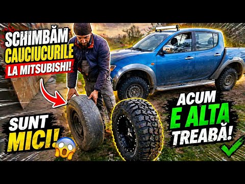 Înlocuiesc cauciucurile la masina lui Tiberiu și Cornel de la Căsuța din pădure 
