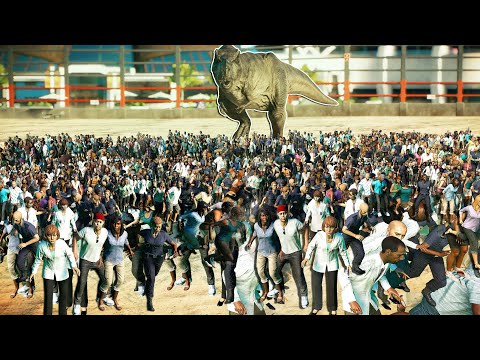 1 T-REX vs 10000 GUESTS in Jurassic World Evolution 2
