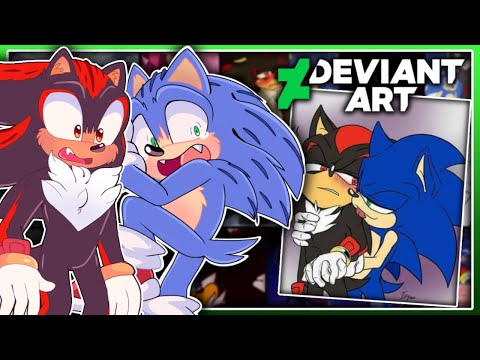 Movie Sonic and Movie Shadow Visit DEVIANTART?! - SONADOW!!