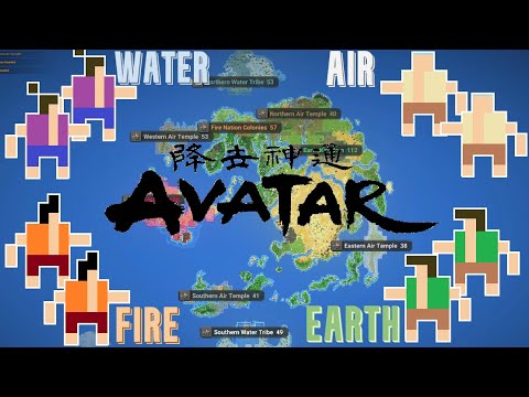 The 4 Elements Fight On The AVATAR Map For 200 Years! - WorldBox Battle Royale