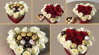 Arreglos para el 14 de febrero )como hacer un  corazón con rosas y chocolates