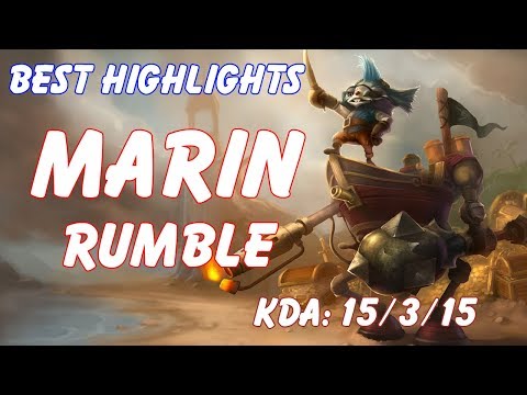 Best Highlights : MaRin - Rumble vs Jarvan IV - KDA: 15/3/15 |  KR LOL