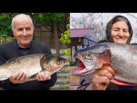 Incredibly Delicious BIG FISH Recipes in Azerbaijan Village! Peaceful Life Away From The City!